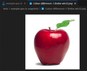 An apple image reference captured by the previous test