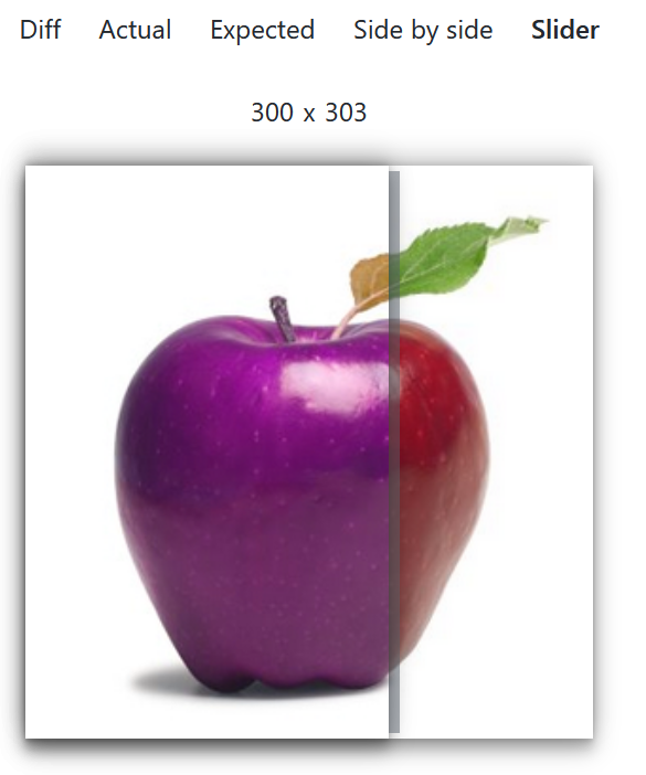 The red apple was actually purple at run time. The green leaf on the stem of the apple was actually golden yellow.